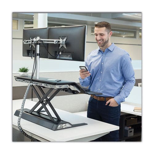 Fellowes Lotus Dx Sit-stand Workstation 32.75 X 24.25 X 5.5 To 22.5 Black - Furniture - Fellowes®