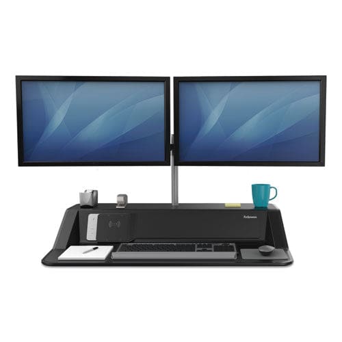 Fellowes Lotus Dx Sit-stand Workstation 32.75 X 24.25 X 5.5 To 22.5 Black - Furniture - Fellowes®
