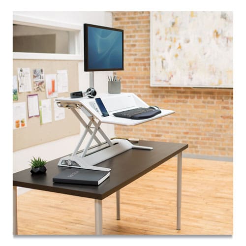 Fellowes Lotus Dx Sit-stand Workstation 32.75 X 24.25 X 5.5 To 22.5 White - Furniture - Fellowes®