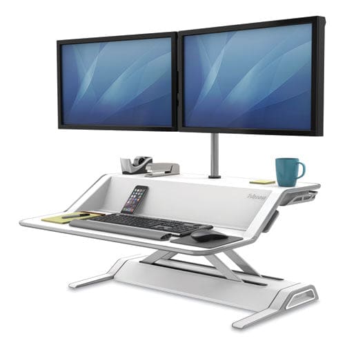 Fellowes Lotus Sit-stands Workstation 32.75 X 24.25 X 5.5 To 22.5 White - Furniture - Fellowes®