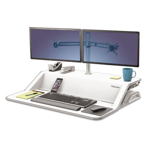 Fellowes Lotus Sit-stands Workstation 32.75 X 24.25 X 5.5 To 22.5 White - Furniture - Fellowes®