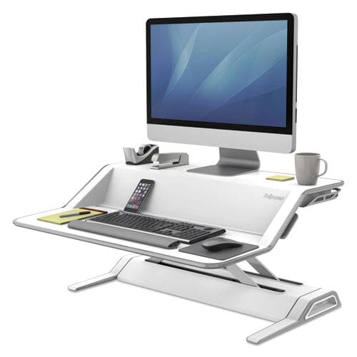 Fellowes Lotus Sit-stands Workstation 32.75 X 24.25 X 5.5 To 22.5 White - Furniture - Fellowes®