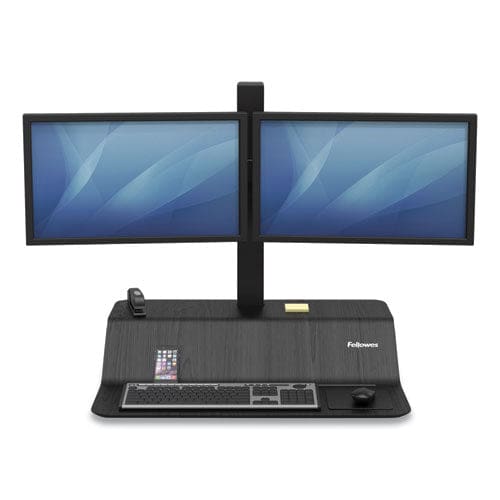 Fellowes Lotus Ve Sit-stand Workstation - Dual 29 X 28.5 X 42.5 Black - Furniture - Fellowes®