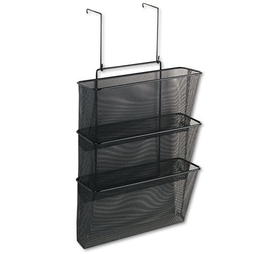 Fellowes Mesh Partition Additions Three-file Pocket Organizer 12.63 X 8.25 X 23.25 Over-the-panel/wall Mount Black - Furniture - Fellowes®