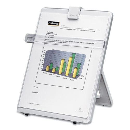 Fellowes Non-magnetic Desktop Copyholder 25 Sheet Capacity Plastic Platinum - Office - Fellowes®
