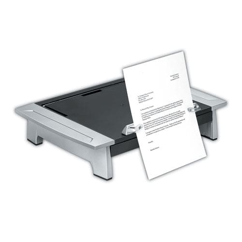 Fellowes Office Suites Monitor Riser Plus 19.88 X 14.06 X 4 To 6.5 Black/silver Supports 80 Lbs - School Supplies - Fellowes®
