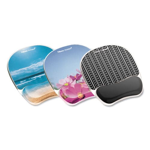 Fellowes Photo Gel Mouse Pad With Wrist Rest With Microban Protection 7.87 X 9.25 Chevron Design - Technology - Fellowes®