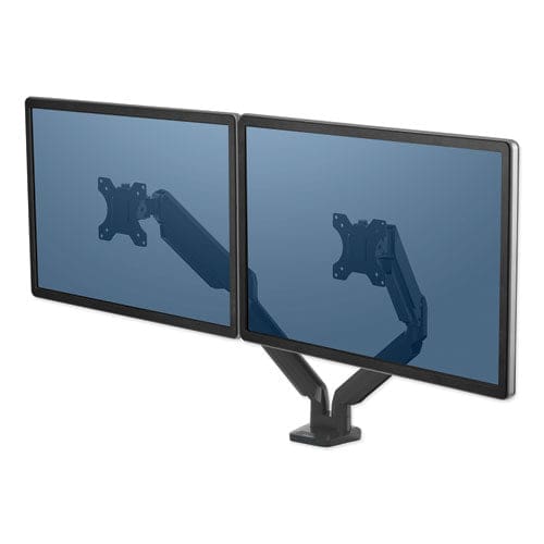 Fellowes Platinum Series Dual Monitor Arm For 27 Monitors 360 Deg Rotation +85 Deg/-20 Deg Tilt 360 Deg Pan Black Supports 20 Lb - Furniture