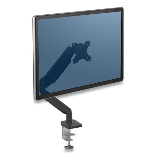 Fellowes Platinum Series Single Monitor Arm For 30 Monitors 360 Deg Rotation 180 Deg Tilt 360 Deg Pan Black Supports 20 Lb - Furniture -