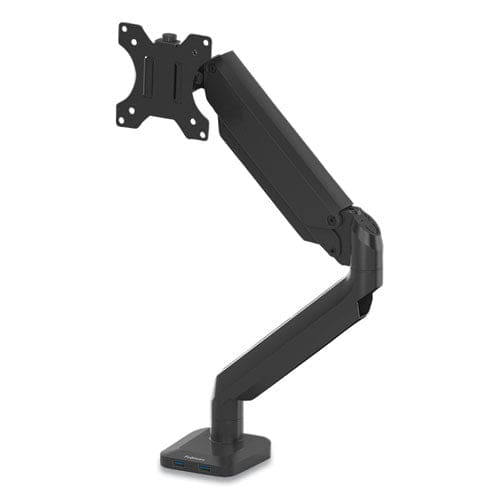 Fellowes Platinum Series Single Monitor Arm For 30 Monitors 360 Deg Rotation 180 Deg Tilt 360 Deg Pan Black Supports 20 Lb - Furniture -