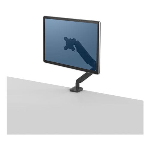 Fellowes Platinum Series Single Monitor Arm For 30 Monitors 360 Deg Rotation 180 Deg Tilt 360 Deg Pan Black Supports 20 Lb - Furniture -