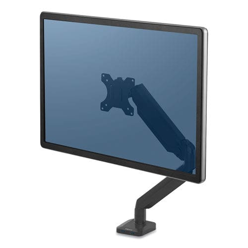 Fellowes Platinum Series Single Monitor Arm For 30 Monitors 360 Deg Rotation 180 Deg Tilt 360 Deg Pan Black Supports 20 Lb - Furniture -