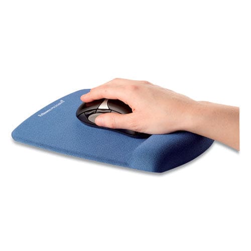 Fellowes Plushtouch Mouse Pad With Wrist Rest 7.25 X 9.37 Blue - Technology - Fellowes®