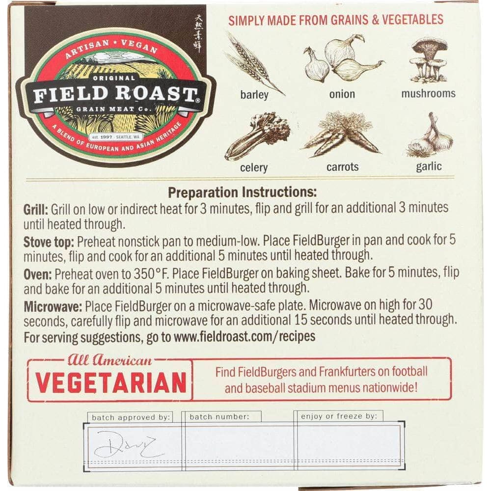 Field Roast Field Roast Hand-Formed FieldBurger Patties, 13 oz