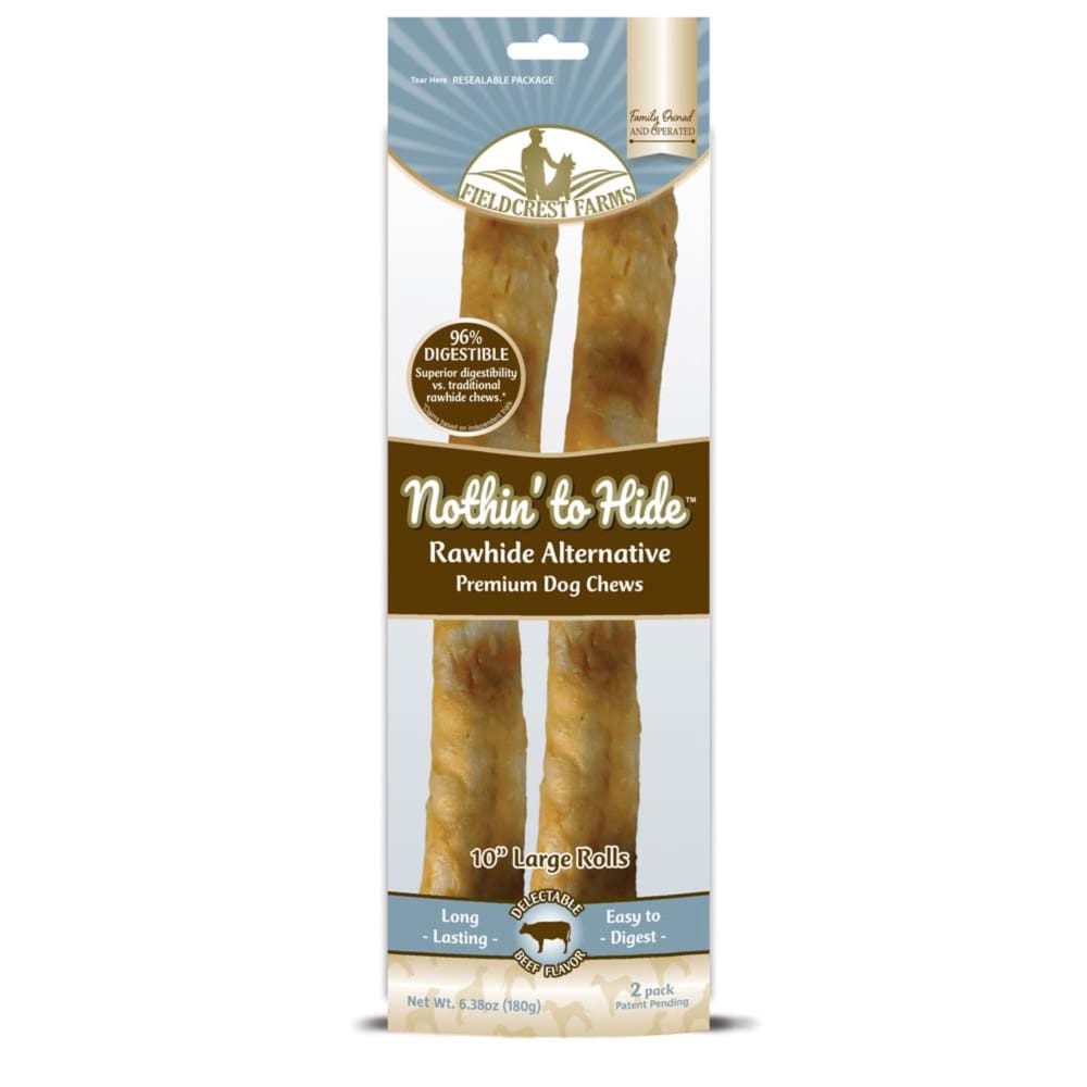 Fieldcrest Farms Nothin To Hide Roll Dog Treat 10 in 2 Pack - Pet Supplies - Fieldcrest Farms