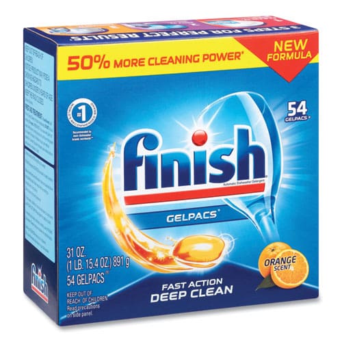 FINISH Dish Detergent Gelpacs Orange Scent 54/box - Janitorial & Sanitation - FINISH®