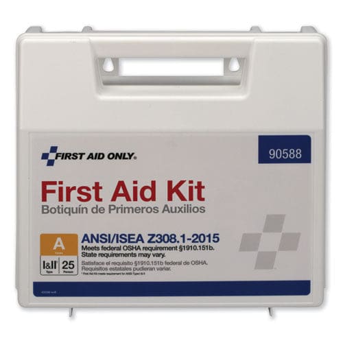 First Aid Only Ansi 2015 Compliant Class A Type I And Ii First Aid Kit For 25 People 89 Pieces Plastic Case - Janitorial & Sanitation -