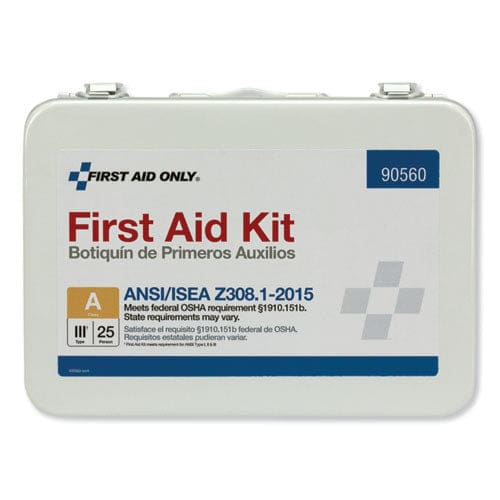 First Aid Only Ansi Class A 25 Person Bulk First Aid Kit For 25 People 89 Pieces Metal Case - Janitorial & Sanitation - First Aid Only™