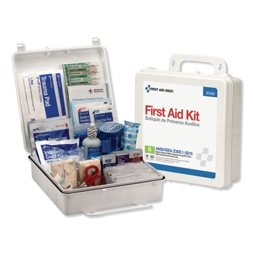 First Aid Only Bulk Ansi 2015 Compliant Class B Type Iii First Aid Kit For 50 People 199 Pieces Plastic Case - Janitorial & Sanitation -