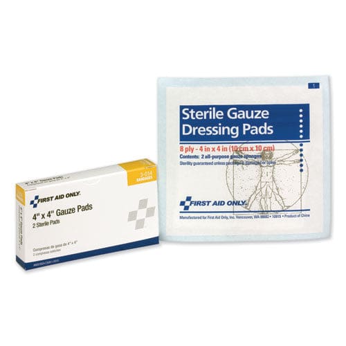 First Aid Only Gauze Pads Sterile 4 X 4 2/box - Janitorial & Sanitation - First Aid Only™