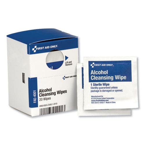 First Aid Only Smartcompliance Alcohol Cleansing Pads 20/box - Janitorial & Sanitation - First Aid Only™