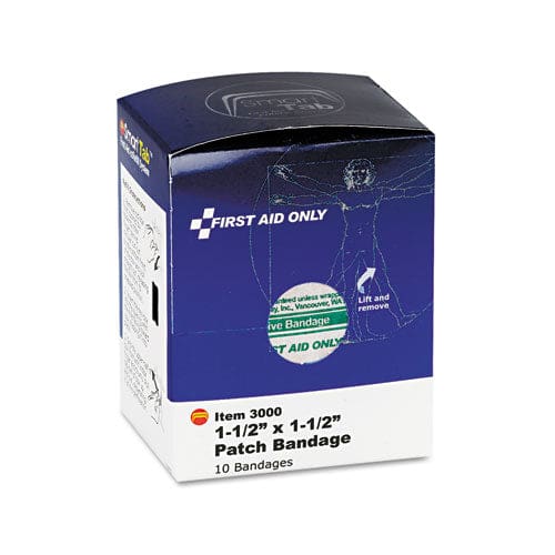 First Aid Only Smartcompliance Patch Bandages 1.5 X 1.5 10/box - Janitorial & Sanitation - First Aid Only™