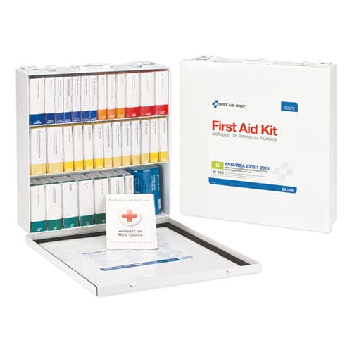 First Aid Only Unitized Ansi 2015 Compliant Class B Type Iii First Aid Kit For 100 People 217 Pieces Metal Case - Janitorial & Sanitation -