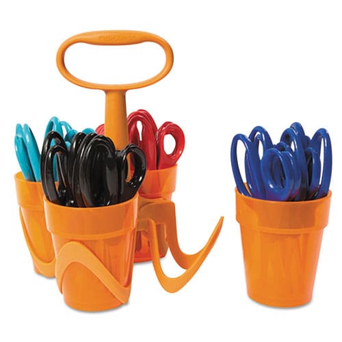 Fiskars Classpack Caddy Rounded Tip 5 Long 1.6 Cut Length Assorted Straight Handles 24/set - School Supplies - Fiskars®