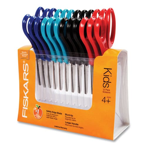 Fiskars Kids/student Scissors Pointed Tip 5 Long 1.75 Cut Length Assorted Straight Handles - School Supplies - Fiskars®