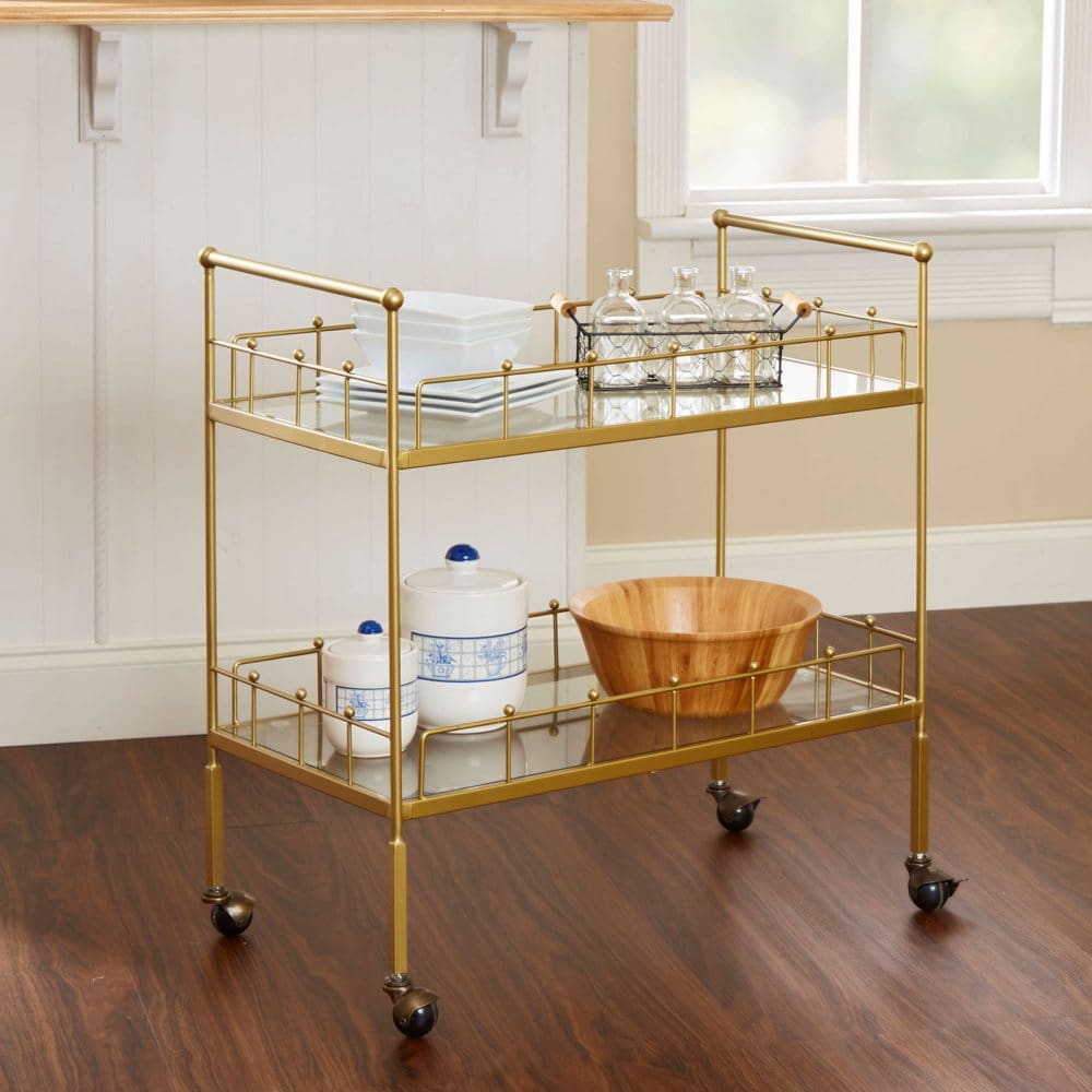 Fitz Bar Cart Gold - Gaming Room Furniture - Fitz