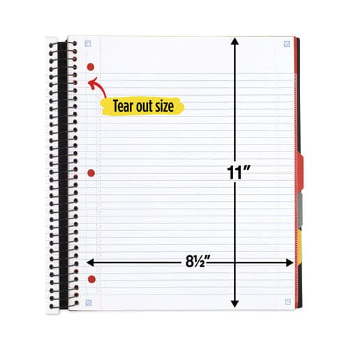 Five Star Advance Wirebound Notebook 5 Subject 10 Pockets Medium/college Rule Randomly Assorted Covers 11 X 8.5 200 Sheets - School Supplies