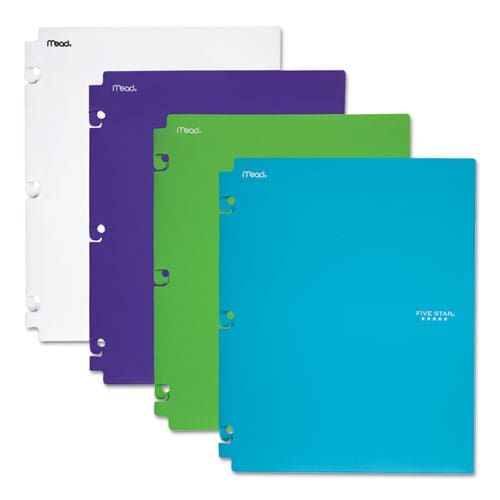 Five Star Snap-in Plastic Folder 20-sheet Capacity 11 X 8.5 Assorted Snap Closure 2/set - School Supplies - Five Star®