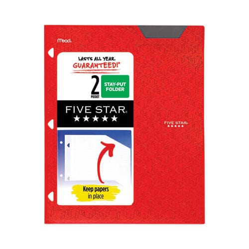 Five Star Two-pocket Stay-put Plastic Folder 11 X 8.5 Assorted 4/pack - School Supplies - Five Star®