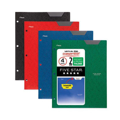 Five Star Two-pocket Stay-put Plastic Folder 11 X 8.5 Assorted 4/pack - School Supplies - Five Star®