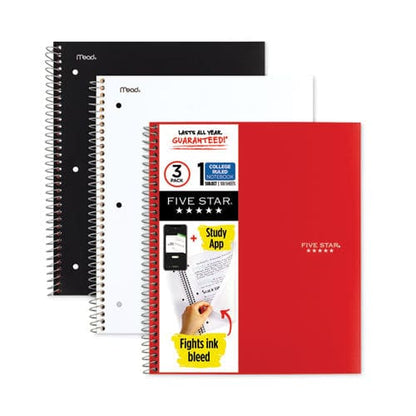 Five Star Wirebound Notebook 1 Subject Medium/college Rule Randomly Assorted Covers 11 X 8.5 100 Sheets 3/pack - School Supplies - Five