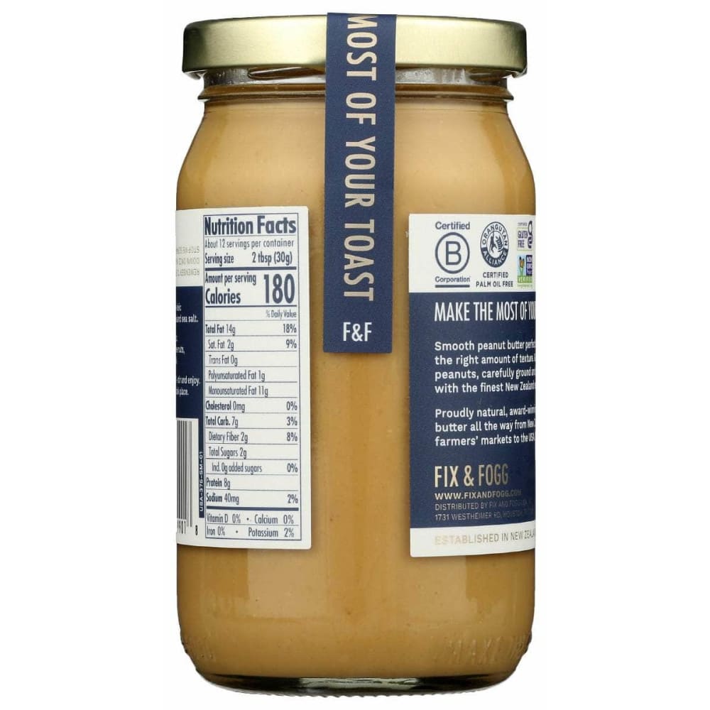 Fix & Fogg Grocery > Pantry FIX & FOGG: Smooth Peanut Butter, 13.2 oz