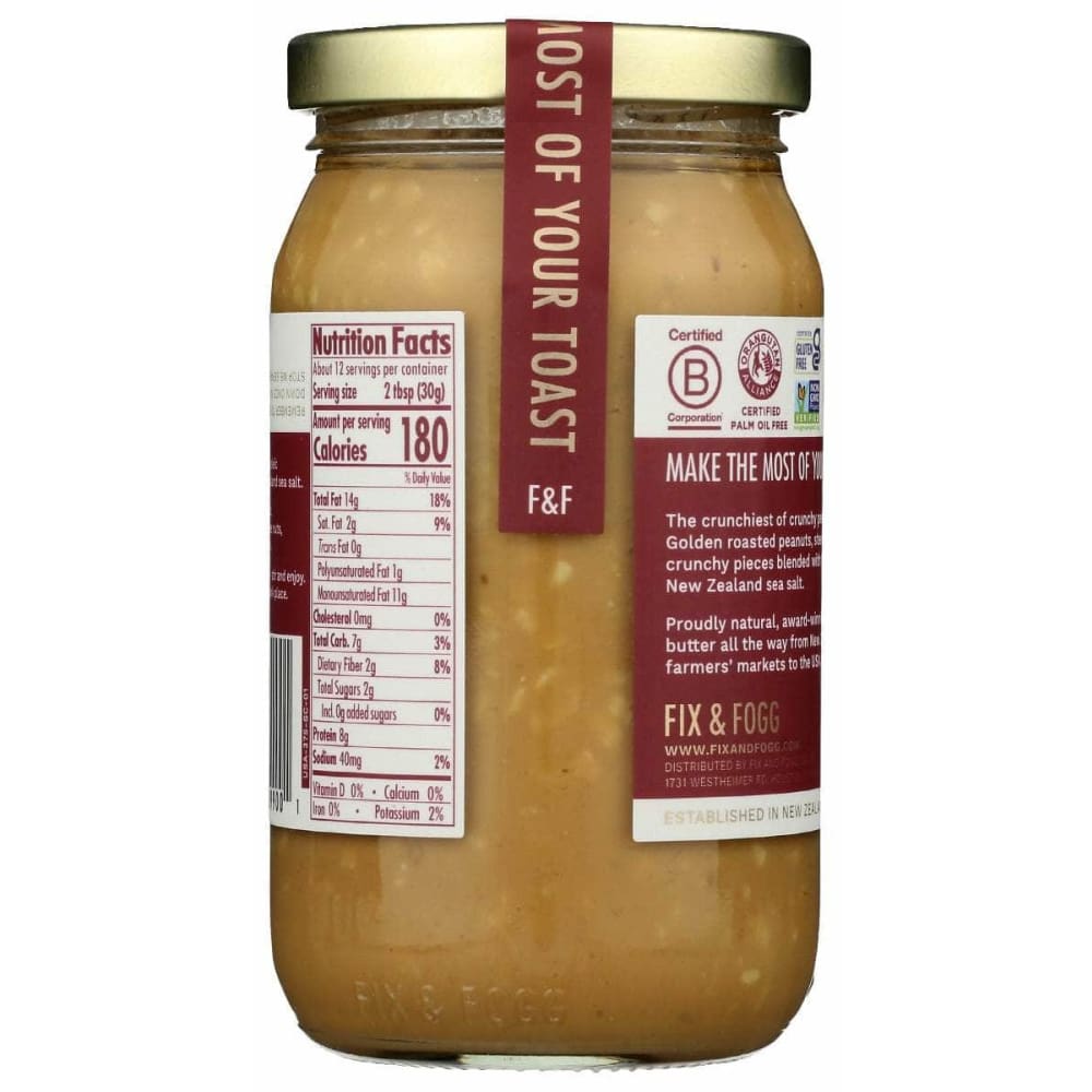 Fix & Fogg Grocery > Pantry FIX & FOGG: Super Crunchy Peanut Butter, 13.2 oz