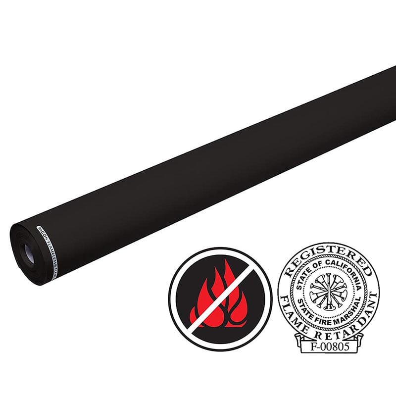 Flamelss Flame Retardant Roll Raven Black 4Ft X 100Ft - Bulletin Board & Kraft Rolls - Dixon Ticonderoga Co - Pacon