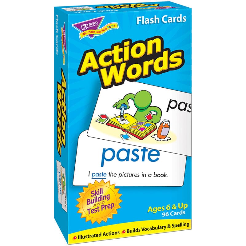 Flash Cards Action Words 96/Box (Pack of 6) - Word Skills - Trend Enterprises Inc.