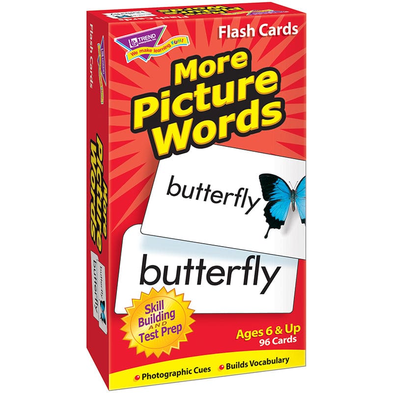 Flash Cards More Picture 96/Box Words (Pack of 6) - Word Skills - Trend Enterprises Inc.