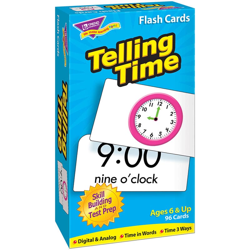 Flash Cards Telling Time 96/Box (Pack of 6) - Flash Cards - Trend Enterprises Inc.