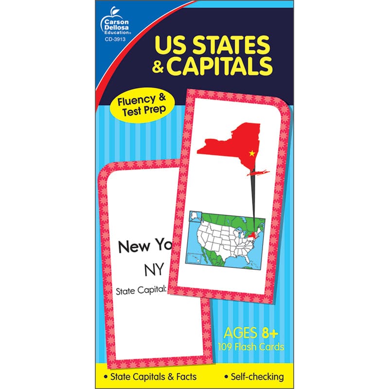 Flash Cards Us States & Capitals (Pack of 6) - States & Capitals - Carson Dellosa Education