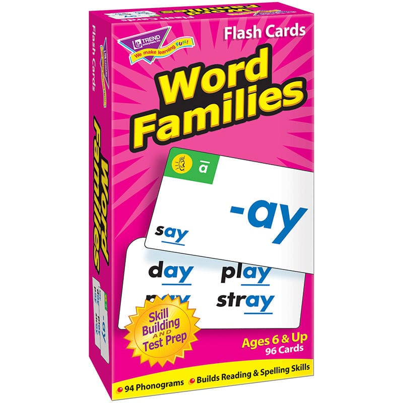 Flash Cards Word Families 96/Box (Pack of 6) - Word Skills - Trend Enterprises Inc.
