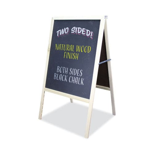 Flipside Black Chalkboard Marquee 24 X 42 Black Surface Natural Wood Frame - School Supplies - Flipside