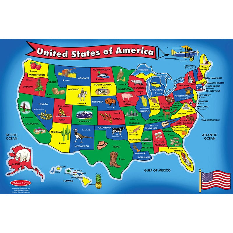 Floor Puzzle Us Map (Pack of 2) - Floor Puzzles - Melissa & Doug