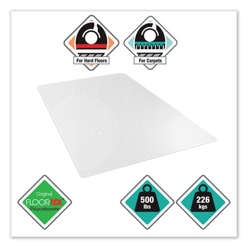 Floortex Cleartex Megamat Heavy-duty Polycarbonate Mat For Hard Floor/all Carpet 46 X 60 Clear - Furniture - Floortex®