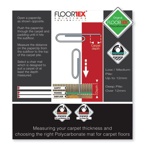 Floortex Cleartex Ultimat Polycarbonate Chair Mat For Low/medium Pile Carpet 48 X 79 Clear - Furniture - Floortex®