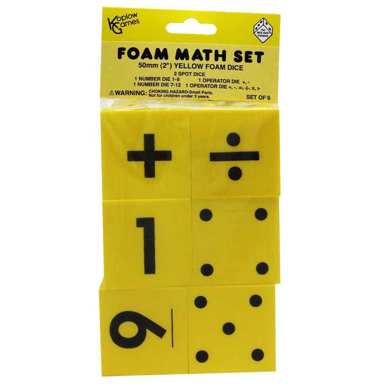 Foam Dice 2 Set Of 6 (Pack of 6) - Dice - Koplow Games Inc.