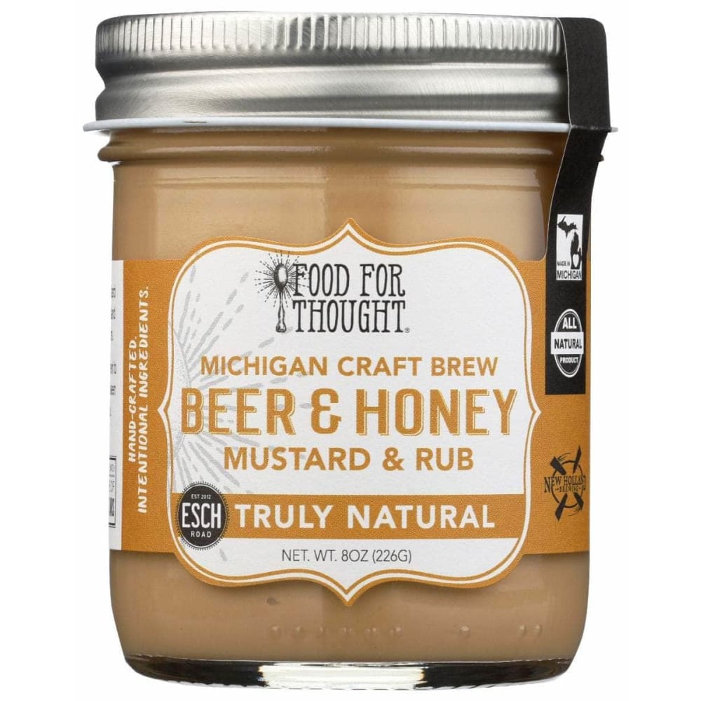 FOOD FOR THOUGHT Grocery > Pantry > Condiments FOOD FOR THOUGHT: Truly Natural Beer and Honey Mustard & Rub, 8 fo