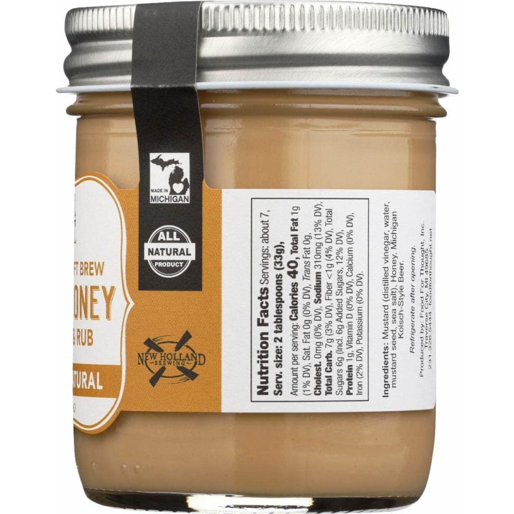 FOOD FOR THOUGHT Grocery > Pantry > Condiments FOOD FOR THOUGHT: Truly Natural Beer and Honey Mustard & Rub, 8 fo
